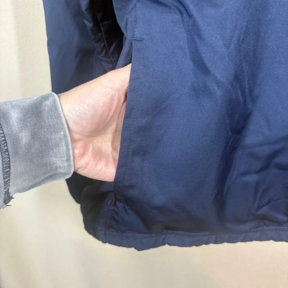 Vtg Adidas+Notre Dame Mens‎ Climalite Nylon Windbreaker Pullover XXL Navy FLAW